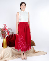 Ethel Printed Buttons Cheongsam Top - White