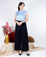 Reverie Satin Cheongsam Top - Blue