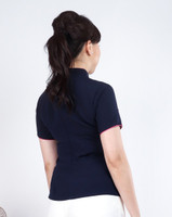 Lush Embroidered Cheongsam Top - Navy