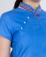 Joyous Batik Bloom Cheongsam - Cobalt