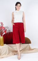 Rika Straight Leg Culottes - Crimson