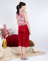 Rika Straight Leg Culottes - Crimson