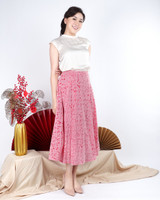 Lorraine Gingham Midi Skirt - Red