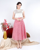 Lorraine Gingham Midi Skirt - Red