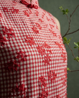 Lorraine Gingham Midi Skirt -  Red