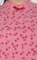 Lorraine Gingham Cheongsam Top - Red