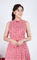Lorraine Gingham Cheongsam Top - Red