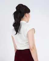Meadow Cap Sleeve Cheongsam Top - White