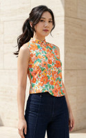 Poppy Cheongsam Top - Orange