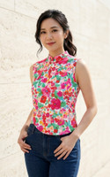 Poppy Cheongsam Top - Pink