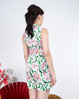 Erina Orchid Mandarin Collar Romper - White