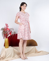 Mirage Printed Chiffon Dress - White