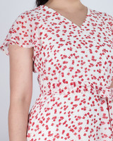 Mirage Printed Chiffon Dress - White