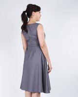 Laura Boat Neck Work Dress - Grey