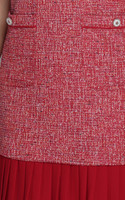 Kerissa Pleated Hem Tweed Dress - Red