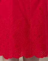 Heather Eyelet Skirt - Crimson