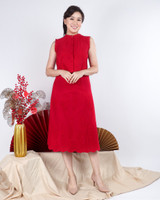 Heather Eyelet Skirt - Crimson