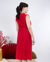 Heather Eyelet Skirt - Crimson