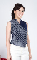 Yuna Asymmetrical Panel Top - Navy