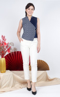 Yuna Asymmetrical Panel Top - Navy