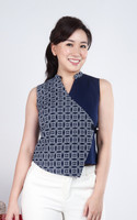 Yuna Asymmetrical Panel Top - Navy