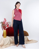 Yuna Asymmetrical Panel Top - Red