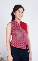 Yuna Asymmetrical Panel Top - Red