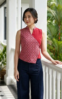 Yuna Asymmetrical Panel Top - Red
