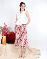 Palette Orchid Peplum Top - White