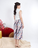 Ethereal Structured Shoulder Cheongsam Top - White