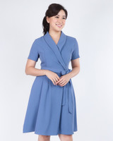 Jovelle Tuxedo Sleeved Dress - Cornflower Blue