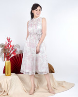 Christine Chiffon Cheongsam Dress - Cream