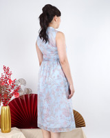 Christine Chiffon Cheongsam Dress - Blue