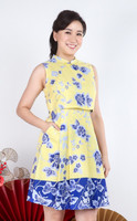 Xiyue Dual Layer Cheongsam Dress - Yellow