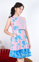 Xiyue Dual Layer Cheongsam Dress - Pink