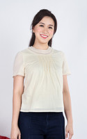 Izzie Lace-Trim Blouse - Cream