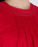 Izzie Lace-Trim Blouse - Red