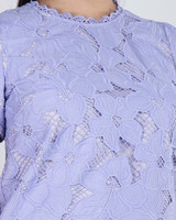 Thalia Crochet Sleeved Top - Lilac
