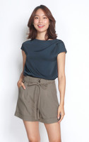 Andria Cuffed Smart Shorts - Taupe