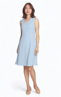 Brooke V-Neck Flare Dress - Blue