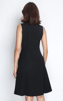 Brooke V-Neck Flare Dress - Black
