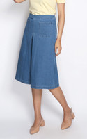 Megan Wide Leg Denim Culottes - Light Wash