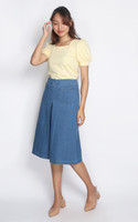 Megan Wide Leg Denim Culottes - Light Wash
