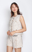 Vivienne Tweed Shorts - Natural