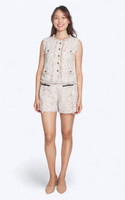 Vivienne Tweed Vest Top - Natural