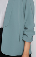 Greta Shawl Collar Jacket - Seafoam
