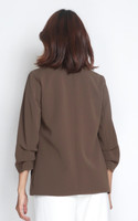 Greta Shawl Collar Jacket - Mocha