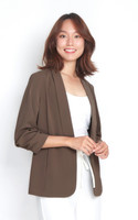 Greta Shawl Collar Jacket - Mocha