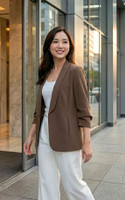 Greta Shawl Collar Jacket - Mocha