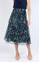 Willa Floral Skirt - Navy